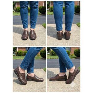 White Mt. Goddess Brown Comfort Loafers Women's 7.5 M Slip On Shoes Cushioned